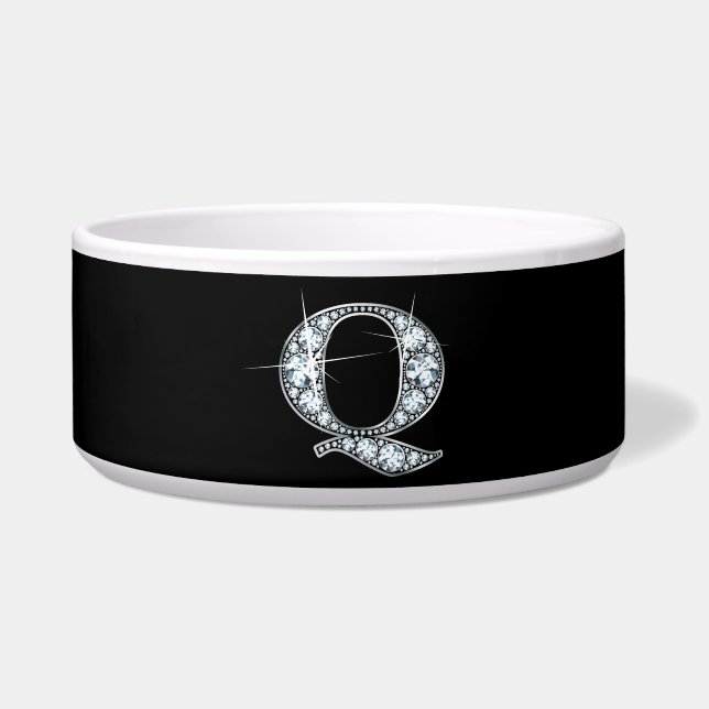 Q "Diamond Bling" Pet Bowl (Front)