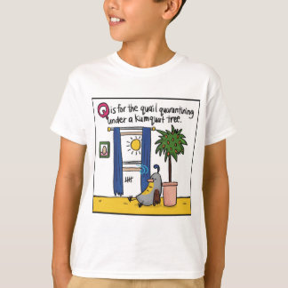 Q est pour le T-shirt de l'enfant en quarantaine