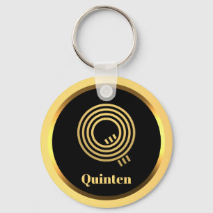 Q Gold Monogrammed Letter Personalised Keychain