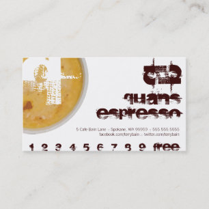 Q - Initial Letter Foamy Coffee Cup Loyalty Punch Card