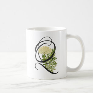 Q initial, Mug de café en dentelle de la Reine Ann