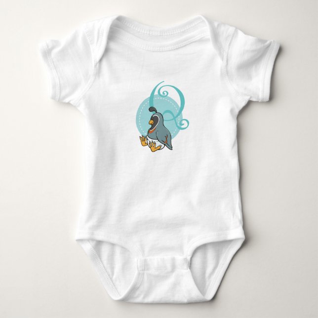 Q is for Quail Baby Bodysuit (Front)