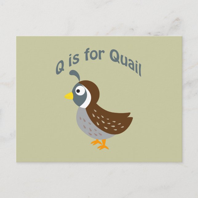 Q is for Quail Postcard (Front)