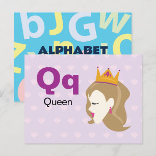 Q is for Queen - Alphabet Flash Card