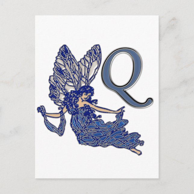 Q Monogram Angel Postcard (Front)