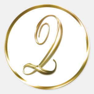 Q Monogram Faux Gold Envelope Or Favour Seal