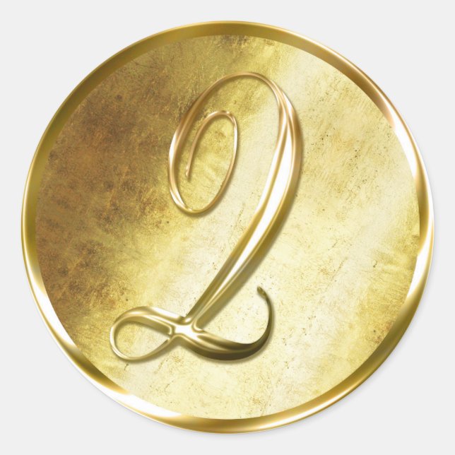 Q Monogram Faux Gold Envelope Seal Stickers (Front)