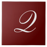 Q Monogram Initial White on Maroon Tile<br><div class="desc">Classic White Letter Monogram on Dark Red Background,  Q.</div>