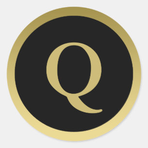 Q :: Monogram Q Elegant Stickers Or et Noir
