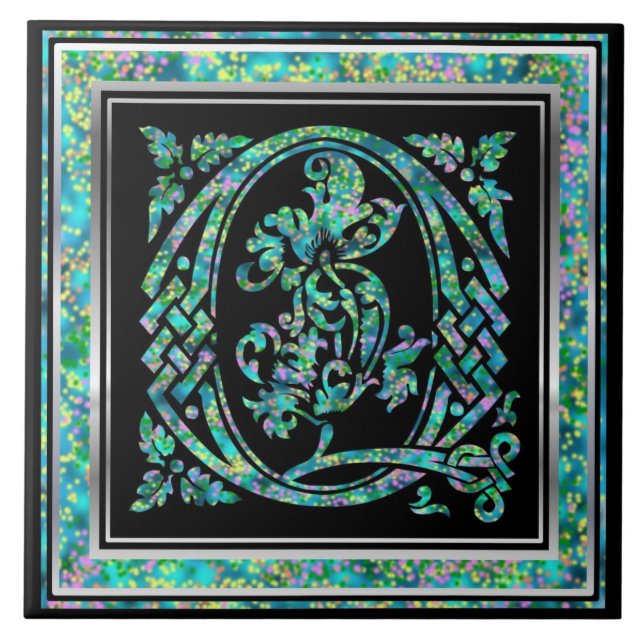 Q Monogramme "Masselle Blue" Carreaux céramiques (Devant)