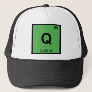 Q - Queens New York Chemistry Periodic Table City Trucker Hat
