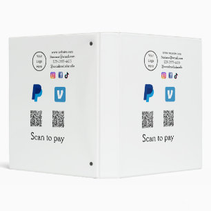 Q R code PayPal venmo scan pay add social media de Binder