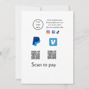 Q R code PayPal venmo scan pay add social media de Invitation