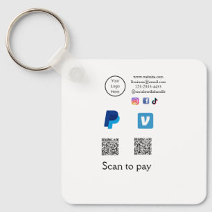 Q R code PayPal venmo scan pay add social media de Keychain