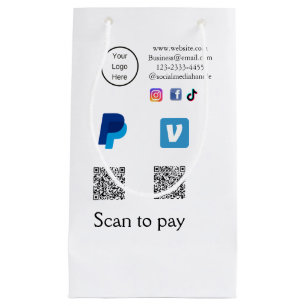 Q R code PayPal venmo scan pay add social media de Small Gift Bag