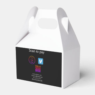Q R code venmo scan to pay add logo social media Favor Box