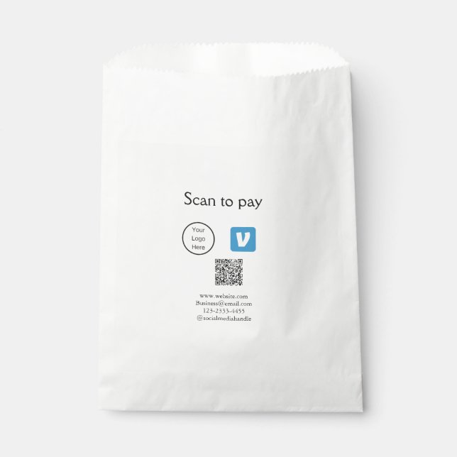 Q R code venmo scan to pay add logo social media Favour Bag (Front)