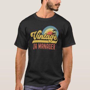 Qa Manager Vintage Sunset Profession Retro Job Tit T-Shirt