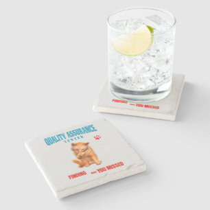 QA Tester Cat Humor Stone Coaster