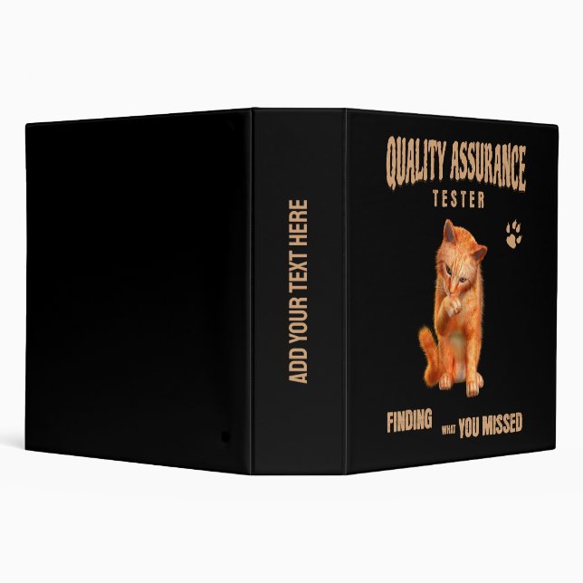 QA Tester Cat Humour Binder (Background)