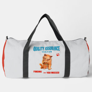 QA Tester Cat Humour Duffle Bag