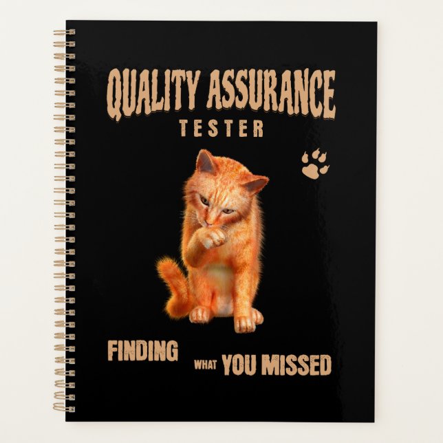 QA Tester Cat Humour Planner (Front)