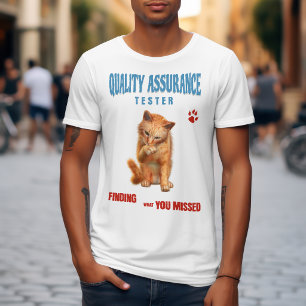 QA Tester Cat Humour T-Shirt