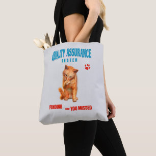 QA Tester Cat Humour Tote Bag