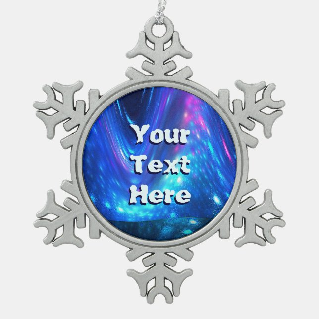 Qaanaaq - Northern Lights Snowflake Pewter Christmas Ornament (Front)