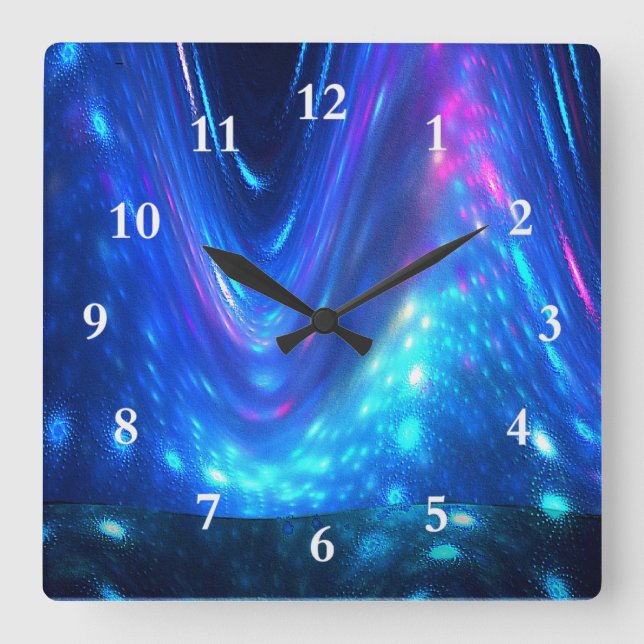 Qaanaaq - Northern Lights Square Wall Clock (Front)