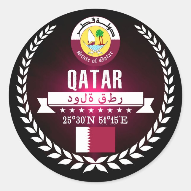 Qatar Classic Round Sticker (Front)