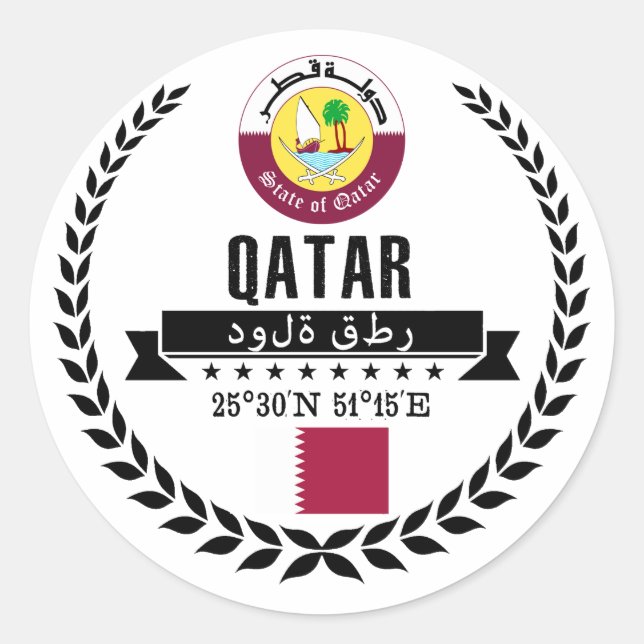 Qatar Classic Round Sticker (Front)