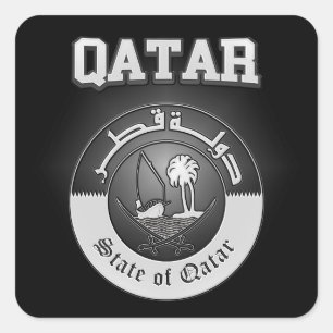Qatar Coat of Arms Square Sticker
