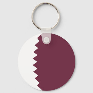 Qatar Fisheye Flag Keychain