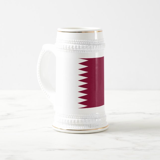 Qatar Flag Beer Stein (Front Left)