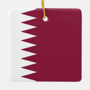 Qatar Flag Ceramic Ornament