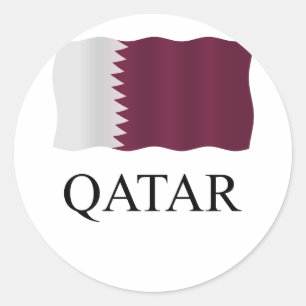 Qatar flag classic round sticker