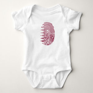 Qatar Flag Fingerprint Baby Bodysuit