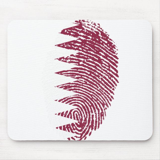 Qatar Flag Fingerprint Country Pride Identity Mouse Pad (Front)