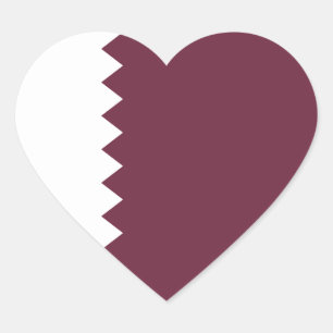 Qatar Flag Heart Sticker
