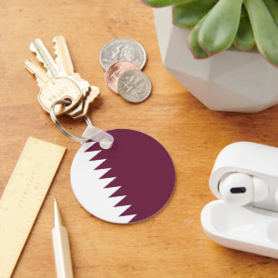 Qatar flag keychain