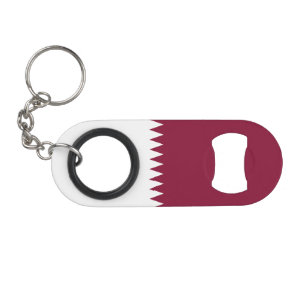 Qatar Flag Keychain Bottle Opener