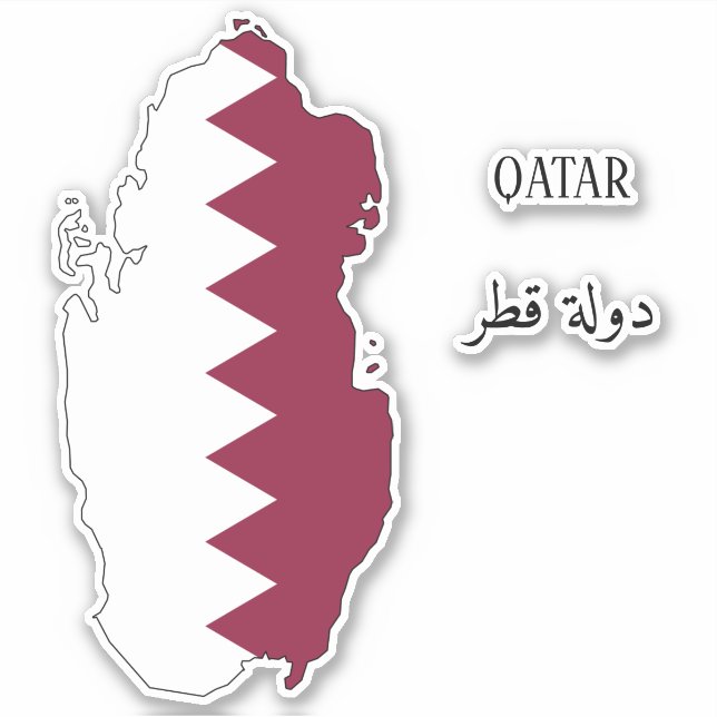 Qatar Flag Map (Front)
