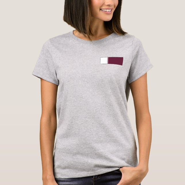 Qatar Flag + Map T-Shirt (Front)