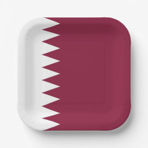 Qatar Flag Paper Plate