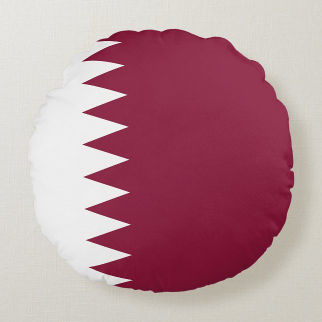 Qatar Flag Round Pillow (Front)