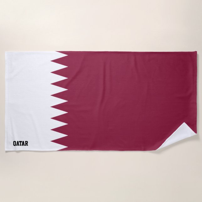Qatar Flag Splendid Patriotic Beach Towel (Front)