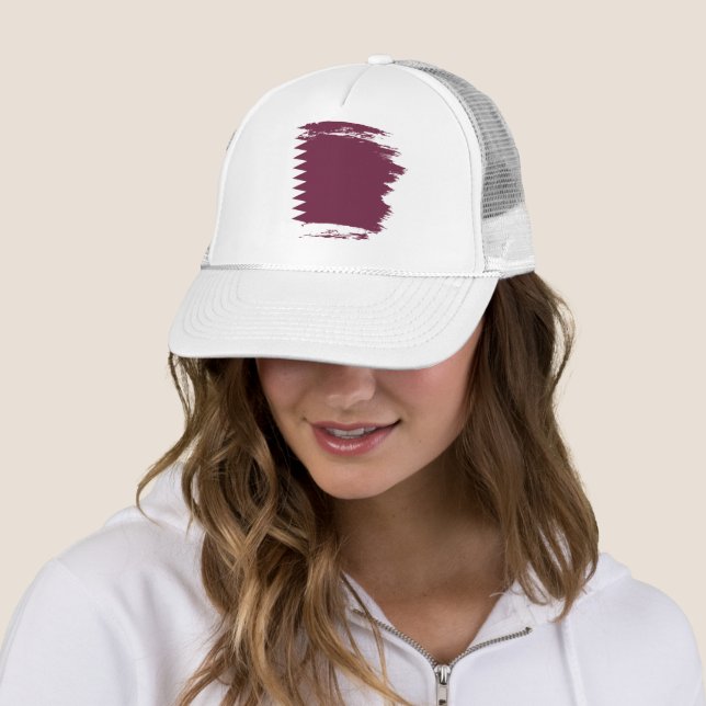 Qatar flag trucker hat (In Situ)