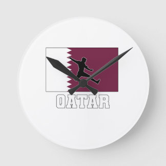 Qatar Football Soccer National Team Round Clock