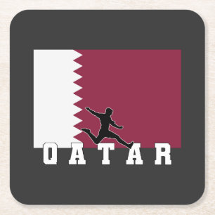 Qatar Football Soccer Qatar National Team Square Paper Coaster